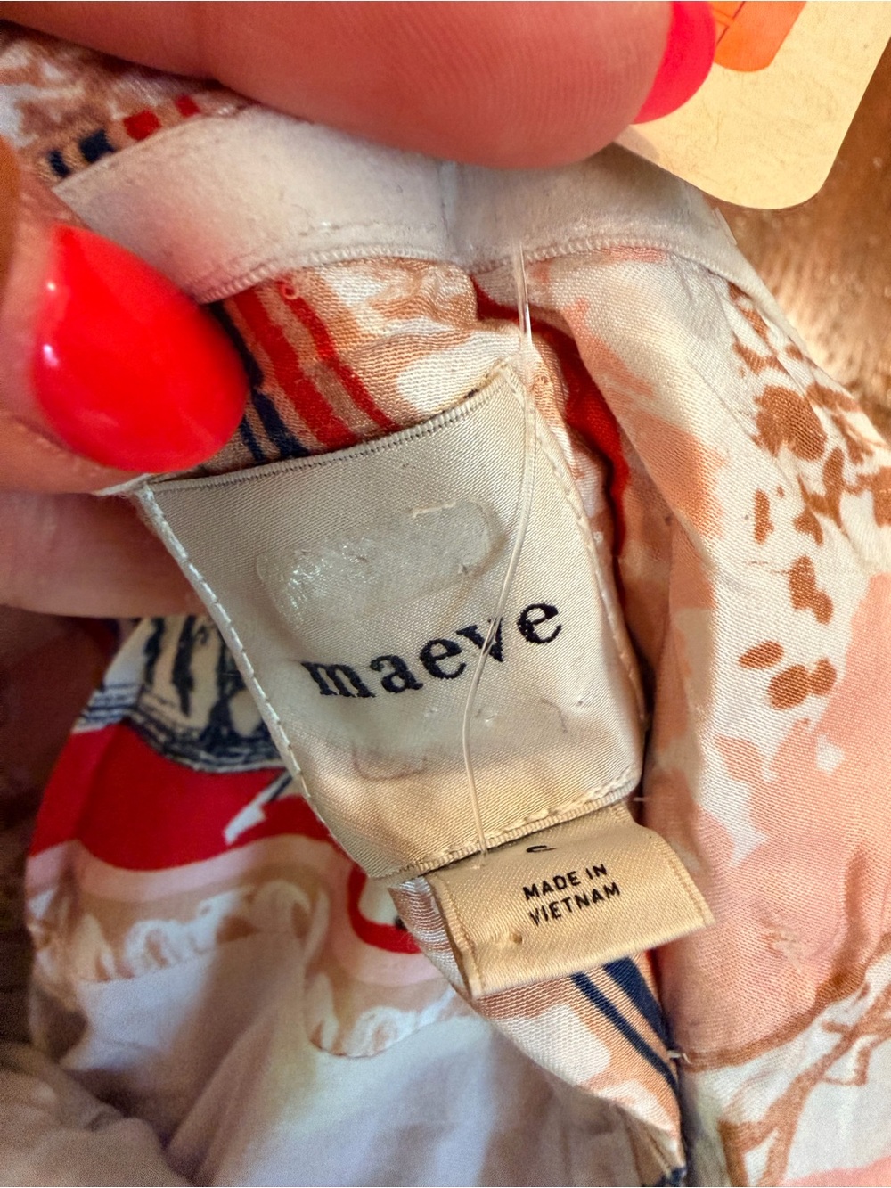 Maeve One-Shoulder Scarf Dress in Blush and Navy - Picture 5 of 11